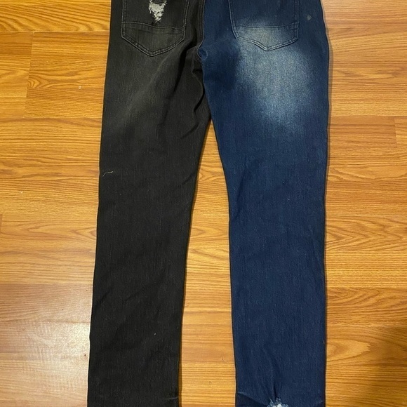 Rue 21 Supreme Flex Skinny Jeans 32 x 32 one side blue one side black (GB) - Picture 11 of 14